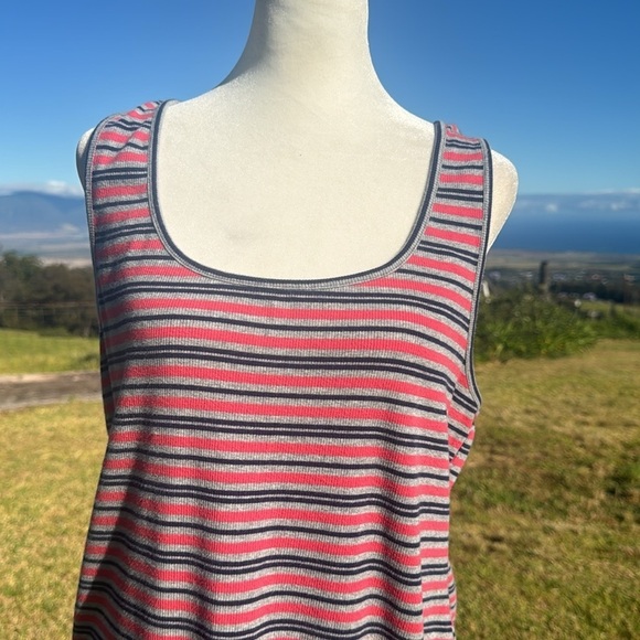 Motherhood Maternity Striped Ribbed Midi Tank Dress Xl - Picture 3 of 5